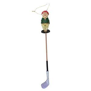 Vintage Gnome Golfer Ornament With Golf Club